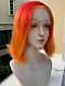 Evahair 2022 New Style Orange Ombre Medium Straight Synthetic Lace Front Wig