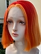Evahair 2022 New Style Orange Ombre Medium Straight Synthetic Lace Front Wig