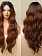 Evhair new style rufous long wavy synthetic lace front wig