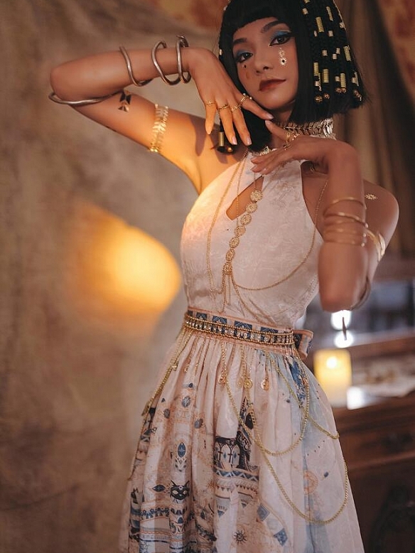 Evahair Egyptian style A-line skirt shaped lolita dress