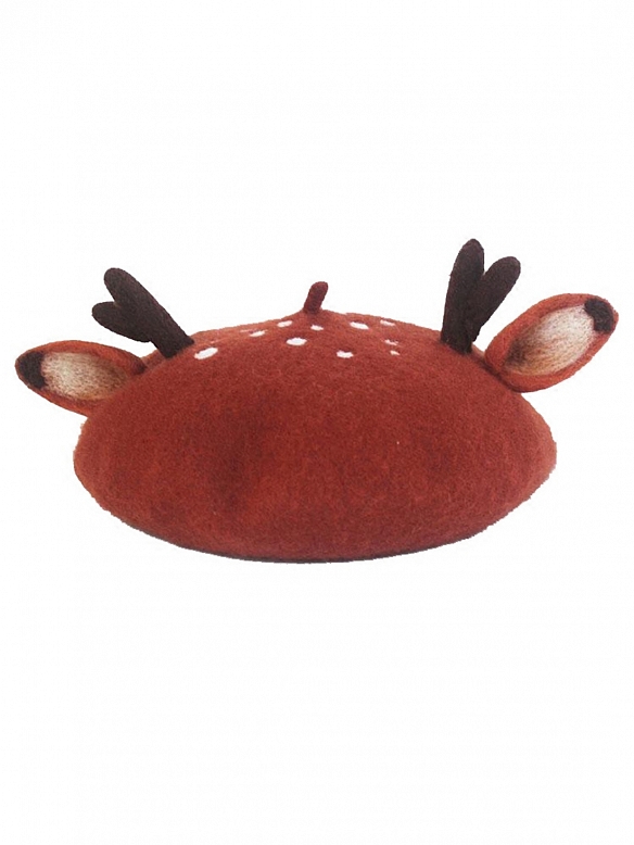 Cute Chrismas Antlers Mori Beret Hat