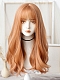 Evahair 2022 New Style Orange Long Wavy Synthetic Wig with Bangs