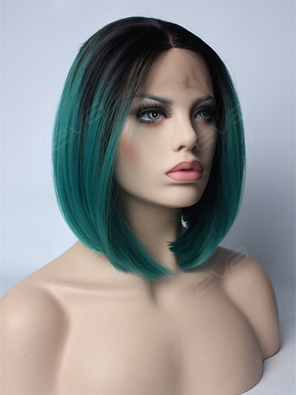 EvaHair New Teal Ombre Short Bob Synthetic Wig - All Synthetic Wigs ...