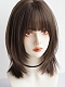 Evahair 2021 New Style Brown Shoulder Length Straight Synthetic Wig with Bangs