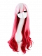 Cosplay stage performance long curly white red gradient wig
