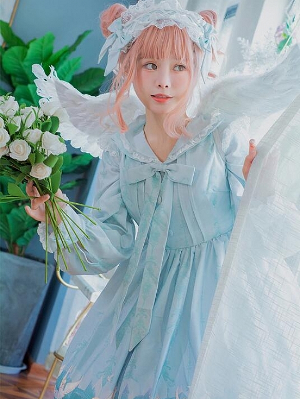 Evahair new style blue Angel Style Lolita Dress OP
