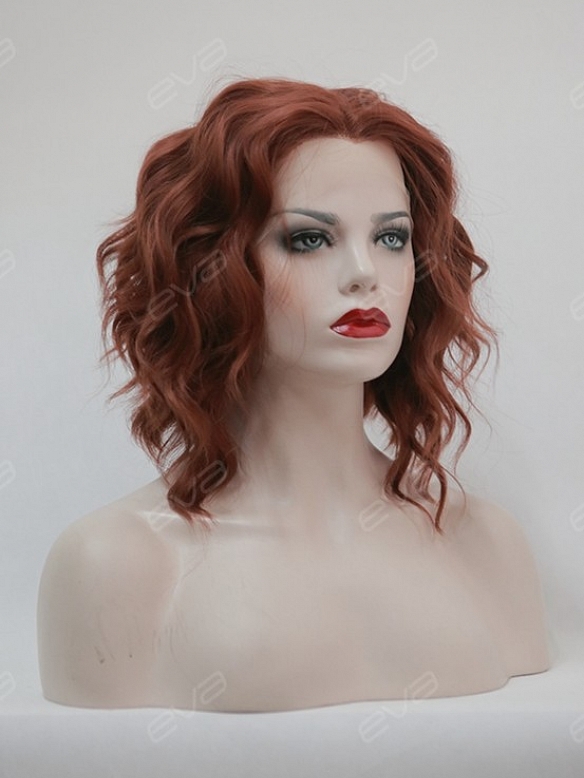 EvaHair Wavy Triangled Cut Bob Lace Front Synthetic Wig