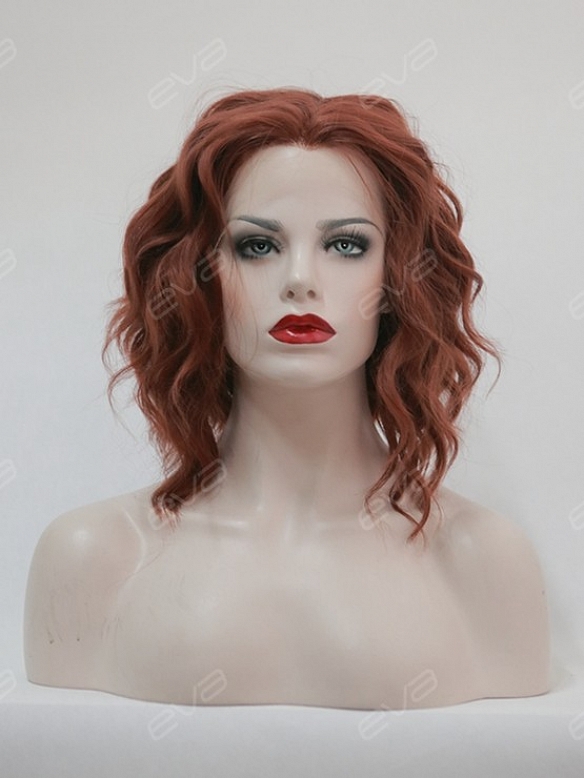 EvaHair Wavy Triangled Cut Bob Lace Front Synthetic Wig