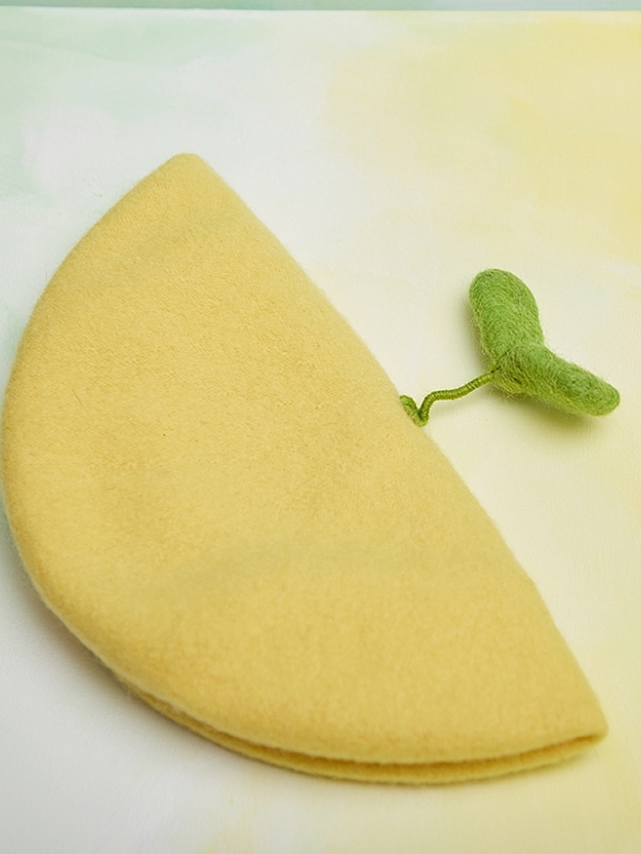 Kawaii Green Bean Sprout Mori Beret Hat
