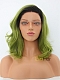 New Trendy Green Hair Color Shoulder Length Wavy Synthetic Lace Wig
