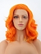Bright Orange Synthetic Medium Length Lace Front Wig