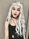 Grey Water Wave Long Synthetic Lace Front Wig