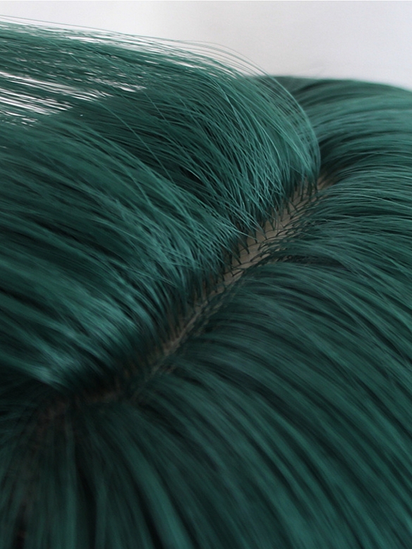 Evahair 2021 New Style Cute Green Bob Short Straight Synthetic Wig with Bangs and Hime Cut