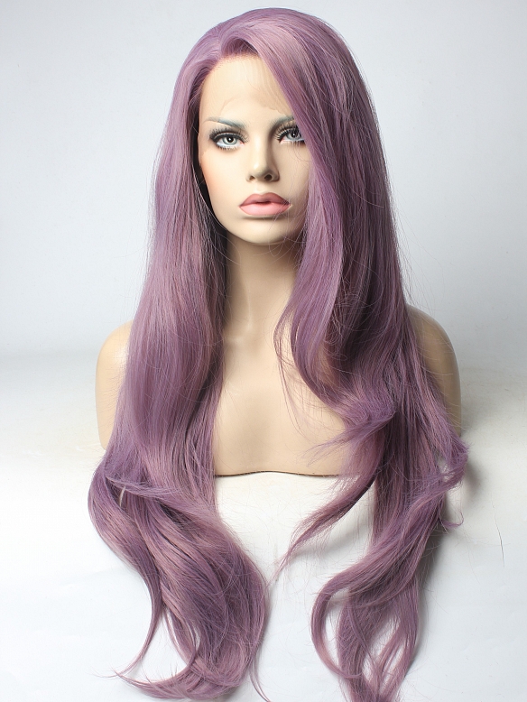 Dusty Lavender Synthetic Lace Front Wig