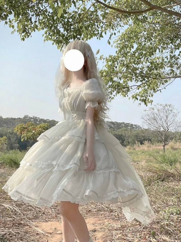 Evahair new white ruffle lolita dress JSK