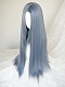 Evahair Grayish Blue Long Straight Synthetic Wig