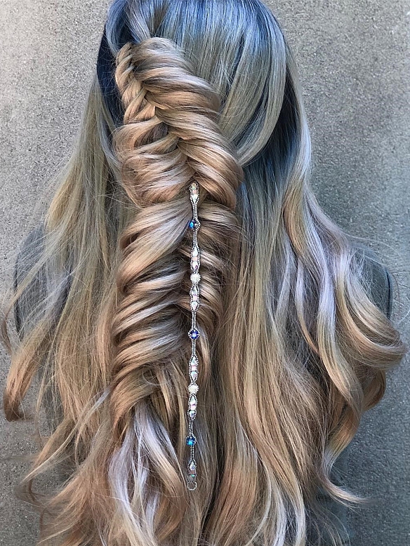 Honey Brown Ombre with Sexy Wavy Synthetic Lace Front Wig