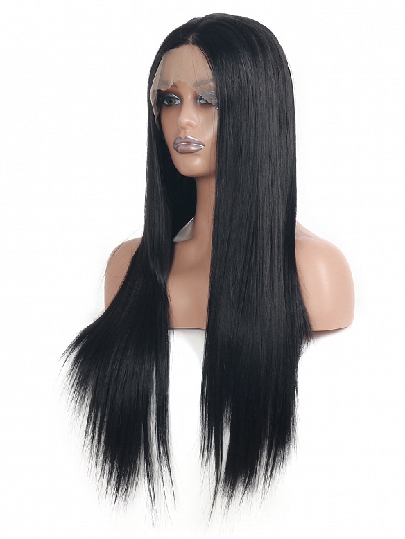 Evahair Fashion Style Sexy Black Long Straight Synthetic Wig