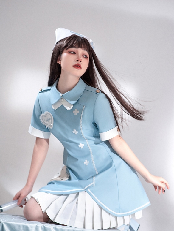 Evahair nurse style sky blue lolita dress