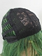 Shoulder Length Shading Green Synthetic Wig