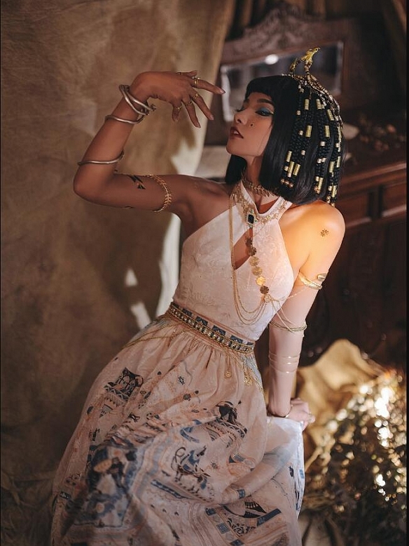Evahair Egyptian style A-line skirt shaped lolita dress