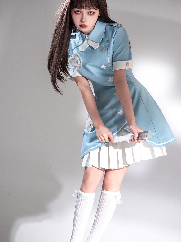 Evahair nurse style sky blue lolita dress