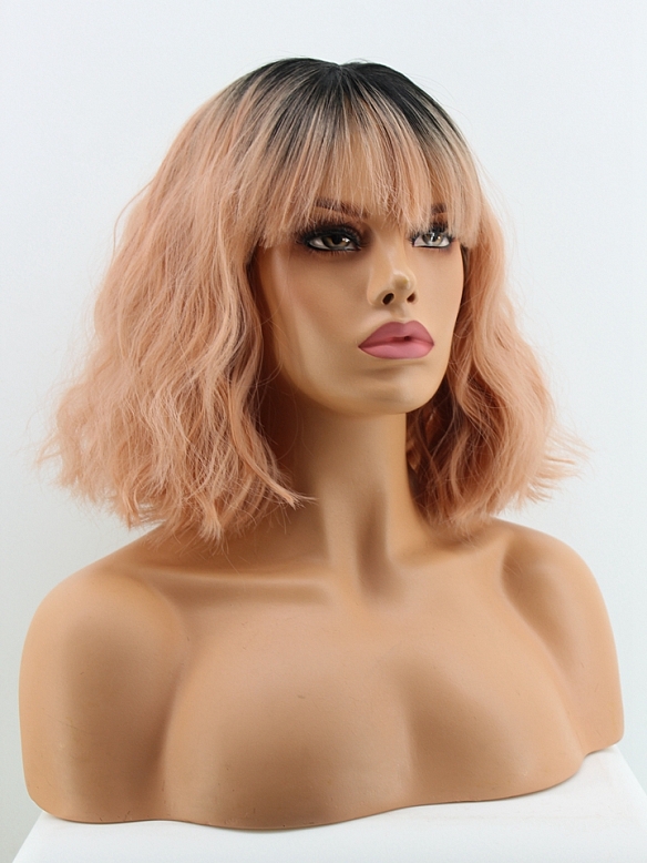 2019 New Arrival Coral Wavy Bob with Choppy Bangs