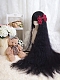 Preorder--Evahair 2022 New Style Black Super Long Synthetic Wig with Bangs