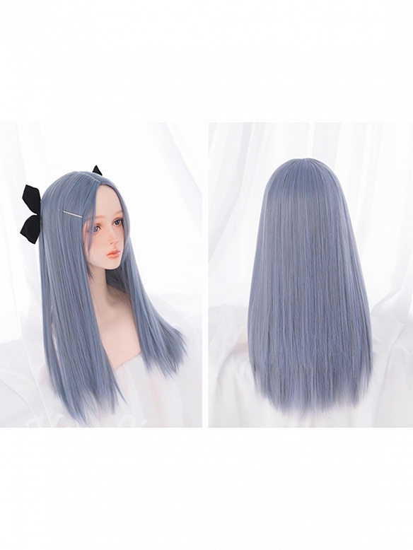Evahair 2021 New Style Dreamy Blue Long Straight Synthetic Wig