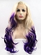 Evahair new fashion gold and purple Gradient front lace wig