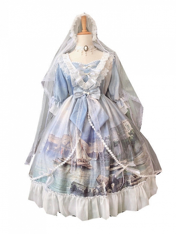 Evahair oil pianting printed vintage lolita dress