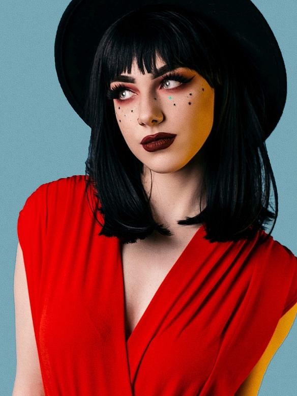 Cute Black Bob with Bangs Synthetic Lece Front Wigs