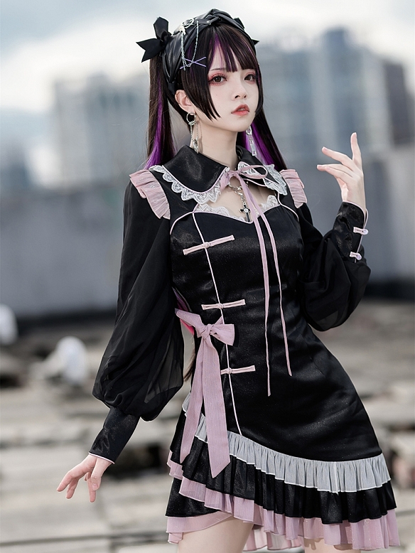 Satin long sleeve lolita OP