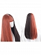 Evahair Half Black and Half Orange Long Straight Synthetic Wig with Bangs