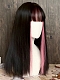 Evahair Black and Pink Mixed Color Long Straight Synthetic Wig with Bangs