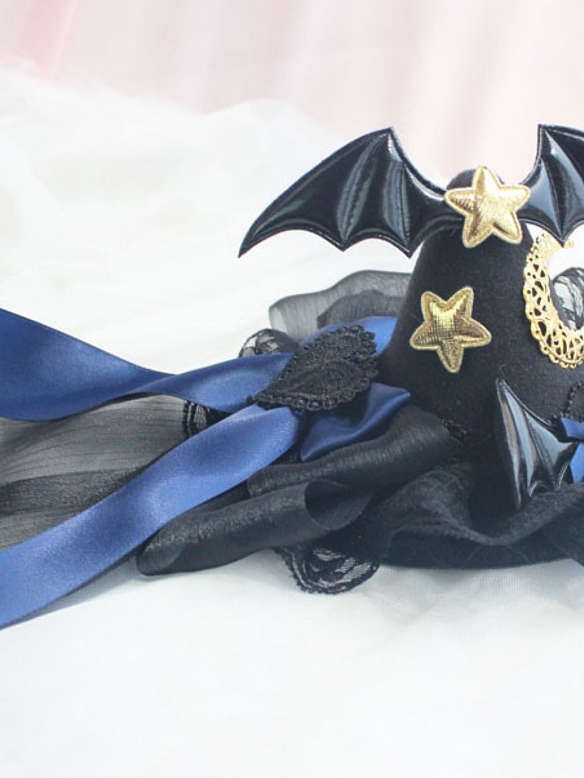 Evahair 2021 Halloween Black and Blue Mixed Color Devil Wings Hat