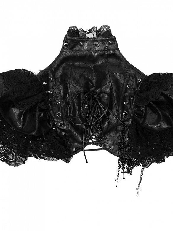 Evahair Dark Punk Style black Rivet Shawl