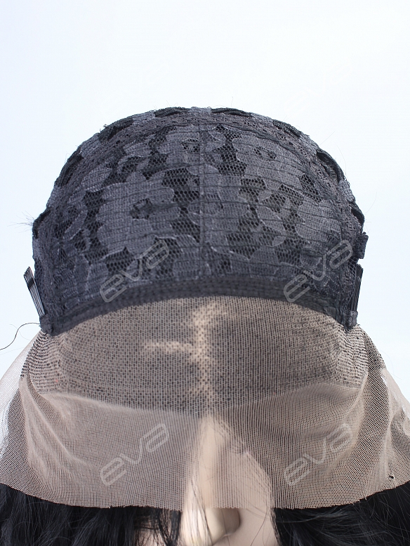 Classical Black Water Wavy Synthetic Lace Front Wig