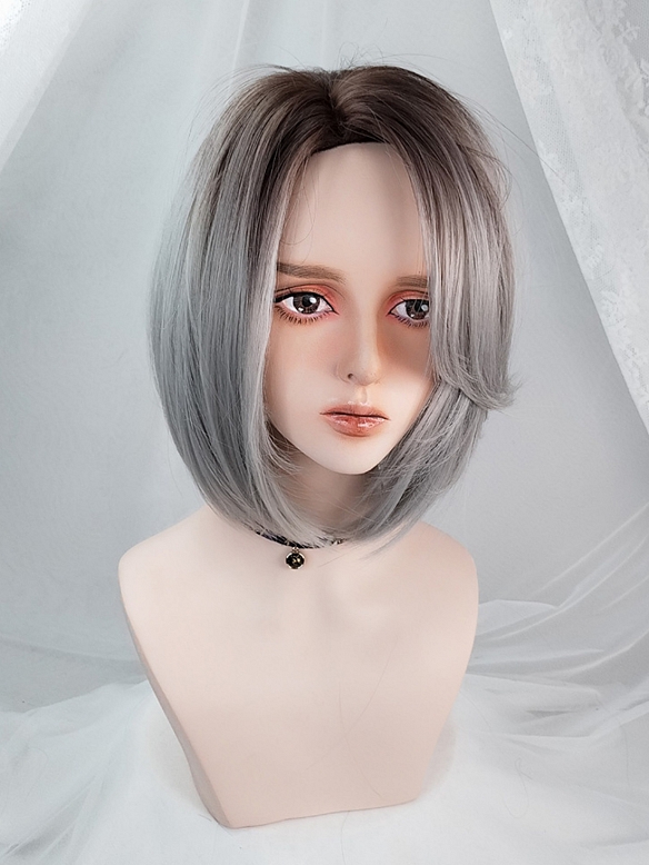 Evahair Grey Ombre Short Synthetic Wig