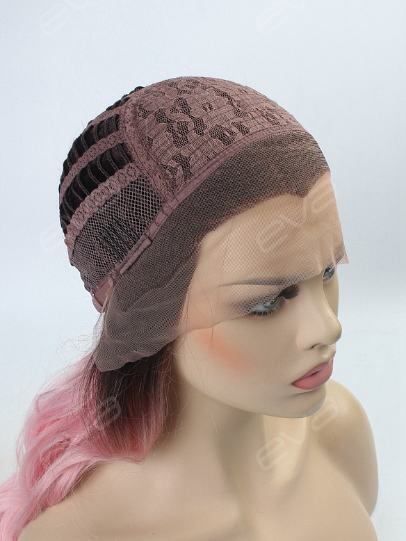 2016 Hot Instagram Color Ombre Pastel Pink Synthetic Lace Front Wig