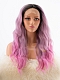 Purplish Pink Wavy Synthetic Lace Front Wig