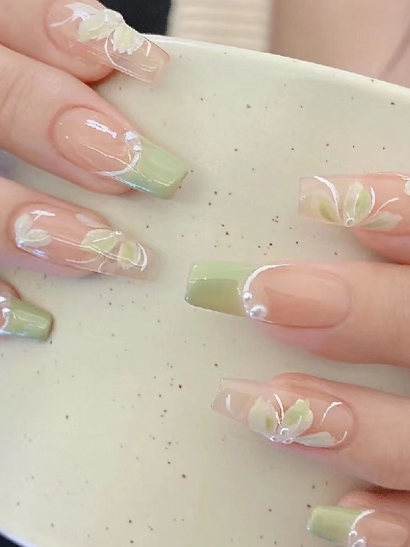 Camellia Diamond Nude Removable Nail