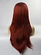 Reddish Brown Ginger Color Long Straight Synthetic Lace Front Wig