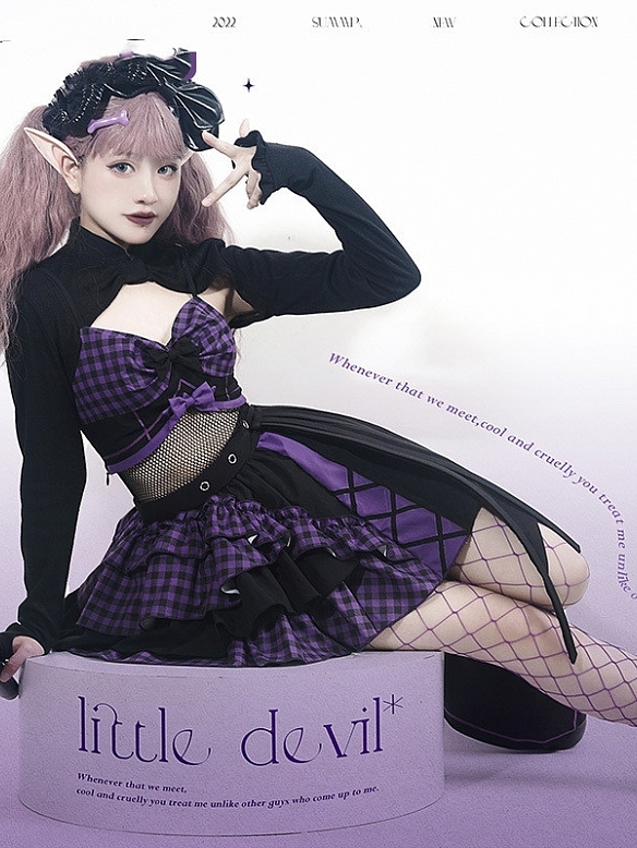 Evahair little demon style punk lolita suits