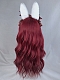 Evahair Red Long Wavy Synthetic Wig with Bangs