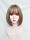 Evahair 2022 Honey Tea Linen Short Straight Synthetic Wig with Bangs