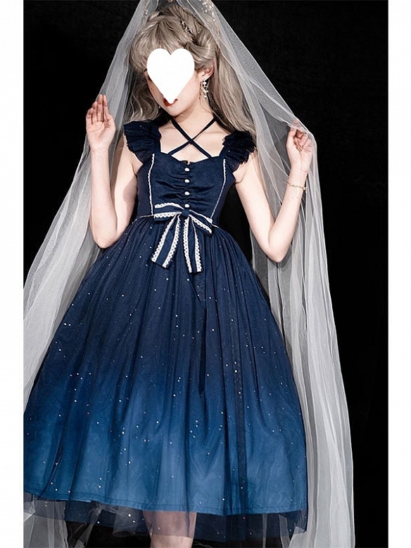 Enahair new style gradual change star printed lolita dress