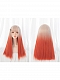 Evahair Beige to Orange Ombre Long Straight Synthetic Wig with Bangs