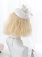 Evahair Puff Cream Color Bob Wavy Synthetic Wig with Bangs