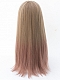 Evahair 2021 New Style Blonde to Pink Ombre Color Long Straight Synthetic Wig with Bangs